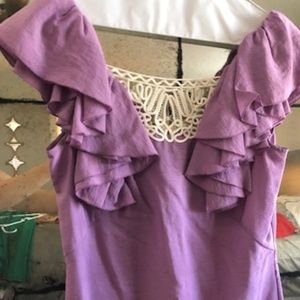 BCBG Lilac Ruffle Sleeve Mini